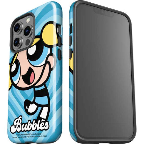 Cartoon Network Powerpuff Girls Bubbles Blue Hearts iPhone 15 Pro Impact Case